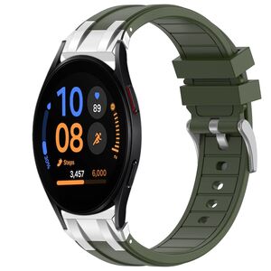 F�r Samsung Galaxy Watch FE 40mm hochwertiges Silikon Arm Band D- Gr�n