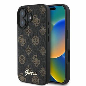 GUESS Apple iPhone 16 Plus Hardcase Peony Script MagSafe Schwarz