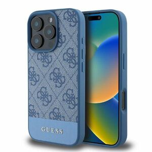 GUESS Apple iPhone 16 Pro Max Hardcase Design 4G Bottom Stripe Blau