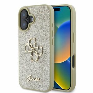 GUESS Apple iPhone 16 Fixed Glitter Big 4G Design Schutz Hlle Gold