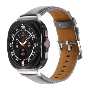 F�r Samsung Galaxy Watch Ultra 47mm Hochwertiges Leder Armband Metallschlie�e