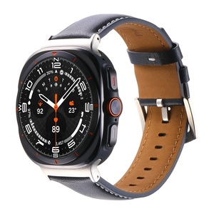 F�r Samsung Galaxy Watch Ultra 47mm Hochwertiges Leder Armband Metallschlie�e