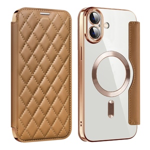 F�r Apple iPhone 16 Full Body Magsafe Kunstleder Schutz H�lle Braun