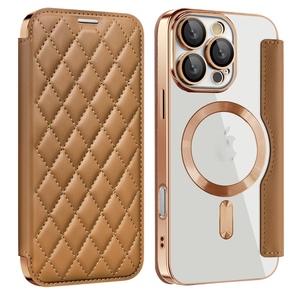 F�r Apple iPhone 16 Pro Max Full Magsafe Kunstleder Schutz H�lle Braun