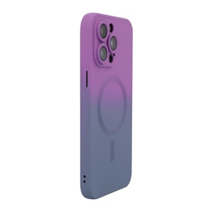 F�r Apple iPhone 16 Pro MagSafe Silikon H�lle im Regenbogen Design