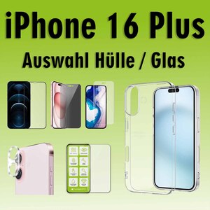 F�r Apple iPhone 16 Plus Silikon TPU H�lle Transparent H9 Hart Glas AUSWAHL
