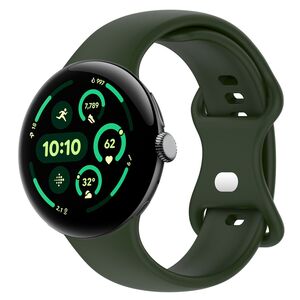 F�r Google Pixel Watch 3 45mm Silikon Band Butterfly-Schnalle D- Gr�n