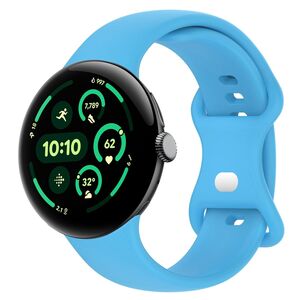 F�r Google Pixel Watch 3 45mm Silikon Band Butterfly-Schnalle H- Blau