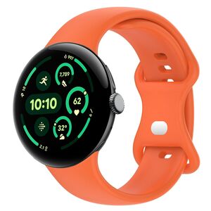 Fr Google Pixel Watch 3 45mm Silikon Band Butterfly-Schnalle Orange