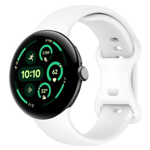 Fr Google Pixel Watch 3 45mm Silikon Band Butterfly-Schnalle Wei