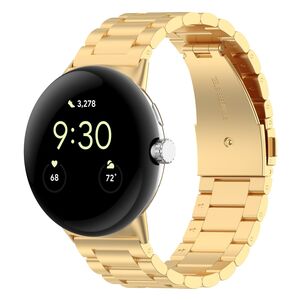 Fr Google Pixel Watch 3 45mm Three Bead Edelstahl Smart Arm Band Gold