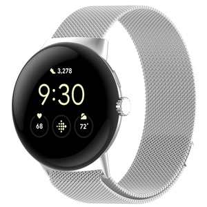 Fr Google Pixel Watch 3 45mm Metall Mesh Magnetverschluss Band Silber