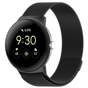 F�r Google Pixel Watch 3 45mm Metall Magnetverschluss Band Schwarz