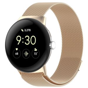 F�r Google Pixel Watch 3 45mm Metall Mesh Magnetverschluss Band Gold