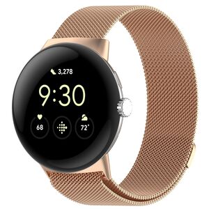 F�r Google Pixel Watch 3 45mm Metall Magnetverschluss Band Rose Gold
