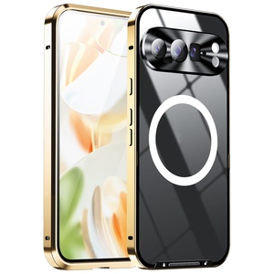 Fr Google Pixel 9 Pro Magsafe Metall Cover Schutz Tasche Hlle Gold