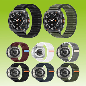 F�r Samsung Galaxy Watch Ultra 47mm Sea Wave Nylon Klettverschluss Arm Band