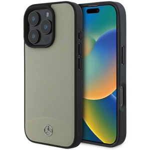 Mercedes Apple iPhone 16 Pro Max Case Textured Plain Leather MagSafe