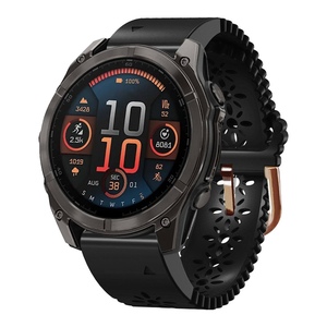 Fr Garmin Fenix 8 AMOLED 43mm Atmungsaktives Silikon Armband Schwarz