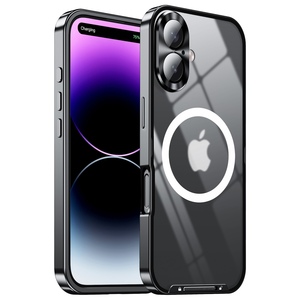 F�r Apple iPhone 16 Magsafe Metall Schutz Tasche Schutz H�lle Schwarz