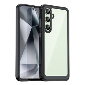 F�r Samsung Galaxy S24 FE Colorful Series Hybrid Schutz H�lle Schwarz