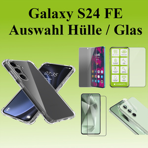 F�r Samsung Galaxy S24 FE Schock TPU H�lle Case Transparent H9 Hart Glas AUSWAHL