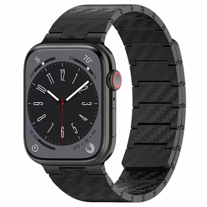 F�r Apple Watch SE 2023 40mm Carbonfaser Magnetisches Armband Schwarz