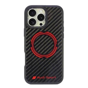 Audi Apple iPhone 16 Pro Max Carbon Fiber Sport Red Circle MagSafe
