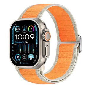 F�r Apple Watch Ultra 2 / 1 49mm Nylon Elastisches Armband Orange