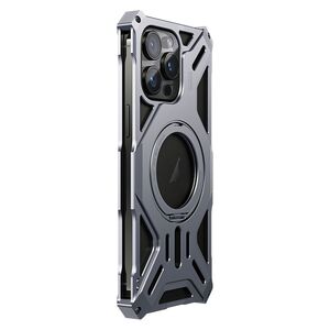 F�r Apple iPhone 16 Pro Max Luxus Rahmen Metall Magsafe H�lle Grau