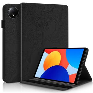 Fr Xiaomi Redmi Pad SE 8.7 Baum Muster Kunstleder Book Tasche Schwarz