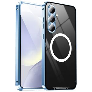 F�r Samsung Galaxy S24 FE 5G Magsafe Metall Design Schutz H�lle Blau