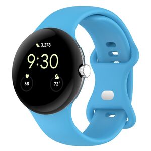 F�r Google Pixel Watch 3 45mm Silikon Band Butterfly Gr��e S H- Blau