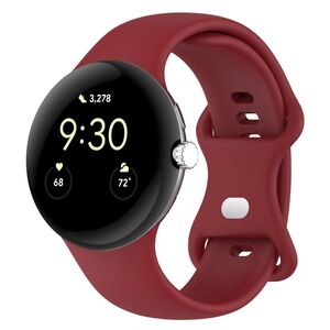 F�r Google Pixel Watch 3 45mm Silikon Armband Butterfly Gr��e S Rot