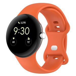 F�r Google Pixel Watch 3 45mm Silikon Armbans Butterfly Gr��e S Orange
