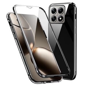 F�r Xiaomi 14T Beidseitiger 360 Grad Magnet Glas Bumper H�lle Schwarz