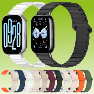 F�r verschiedene Smartwatches Two Color Silikon Magnetisches Ersatz Arm Band