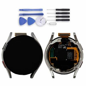 Samsung LCD Display mit Rahmen f�r Galaxy Watch FE 40mm GH97-30050B Ersatzteil Silber