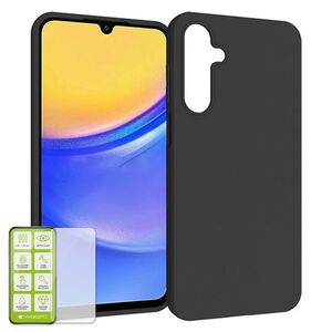 F�r Samsung Galaxy A16 Silikon TPU Schutz H�lle Schwarz + H9 Hart Glas