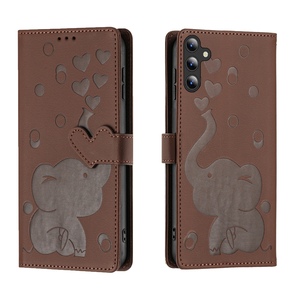Fr verschiedene Handy Modelle Kunstleder Book Wallet Tasche Elefant Design Hlle
