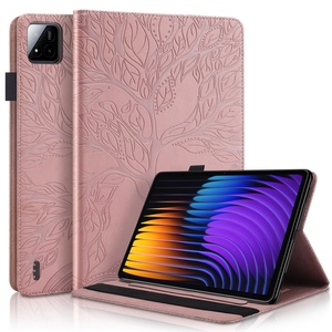 Fr Xiaomi Pad 7 / 7 Pro Baum Muster Kunstleder Book Hlle Tasche Pink