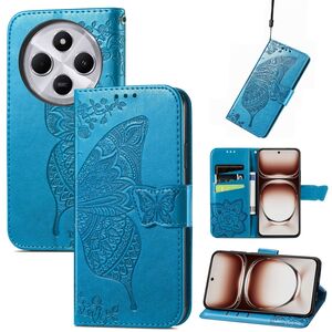 Fr Xiaomi Redmi 14C Kunstleder Book Wallet Schmetterling Hlle Blau