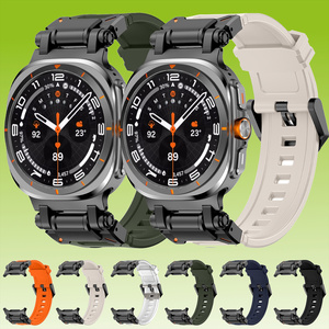 F�r Samsung Galaxy Watch Ultra 47mm Silikon Armband mit Metall Schnellverschluss
