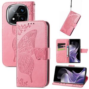 Fr Xiaomi Redmi Note 14 Pro Plus 5G Kunstleder Book Wallet Hlle Pink
