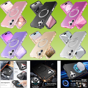 F�r Apple iPhone 16 / Plus / Pro / Pro Max Solid Color MagSafe Ring Halter H�lle