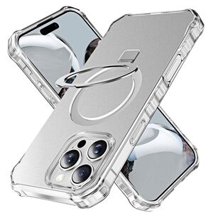 Fr Apple iPhone 16 Pro Solid Color MagSafe Ring Halter Hlle Silber