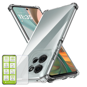 F�r Motorola Moto G75 5G Schock TPU Silikon Schutz H�lle + Hart Glas