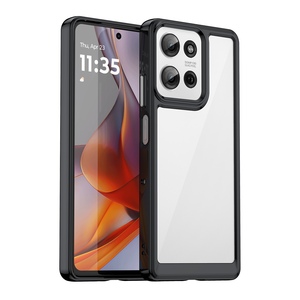 F�r Motorola Moto G75 5G Colorful Series TPU Hybrid H�lle Case Schwarz