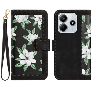 Fr verschiedene Handy Modelle Kunstleder Book Wallet Tasche Blumen Design Hlle