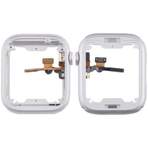 Fr Apple Watch Series 8 / 9 45mm LTE Mittelrahmen mit Krone Flexkabel Silber
